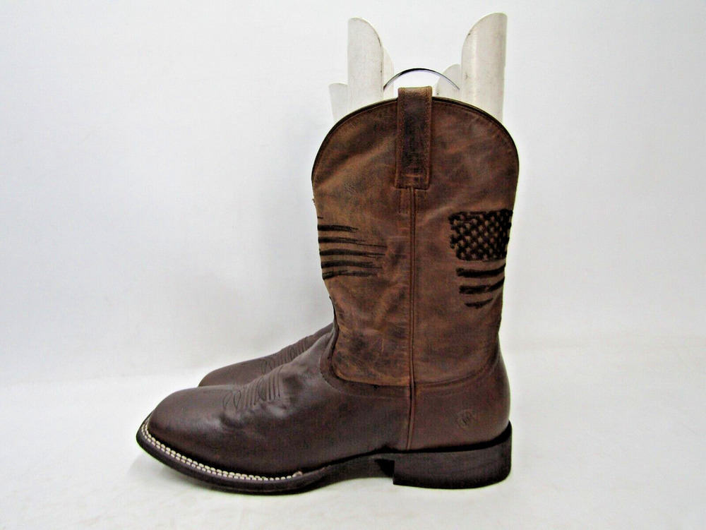 Ariat Mens Sz 13 D Circuit Patriot Weathered Tan Cowboy Square Toe Boot 10029699